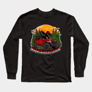 Mountain Explorer Red Jeep Wrangler Rubicon Long Sleeve T-Shirt